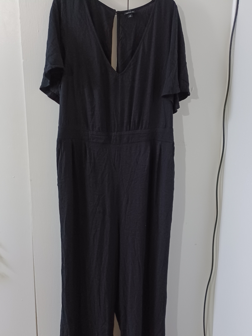 Black V-Neck Women's Jumpsuit